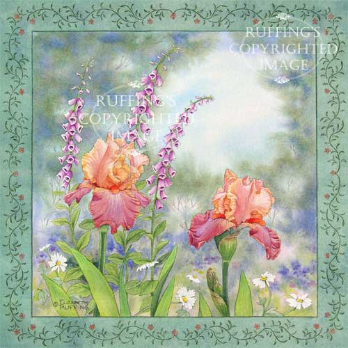 "Iris and Foxgloves" ER1 by Elizabeth Ruffing Floral