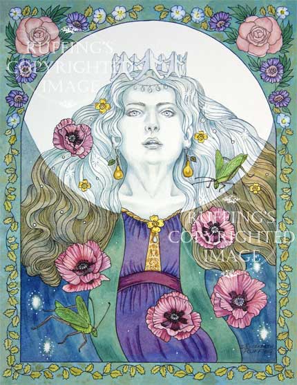 The Moon Sings a Lullaby ER3 Fairy Print by Elizabeth Ruffing