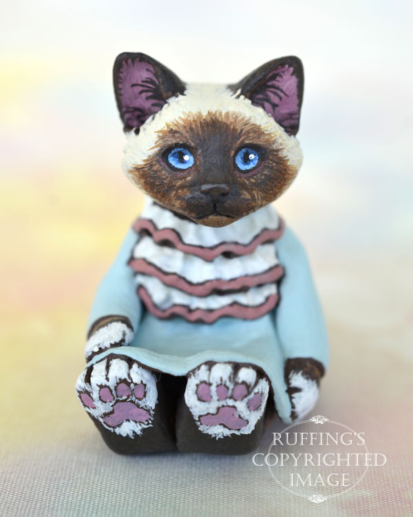 Abigail, miniature Birman cat art doll, handmade original, one-of-a-kind kitten by artist Max Bailey