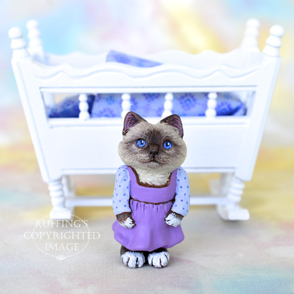 Alice, Original One-of-a-kind Dollhouse-sized Birman Kitten Art Doll by Max Bailey