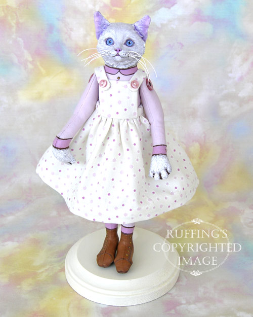 Amy, Original One-of-a-kind White Cat Art Doll by Max Bailey