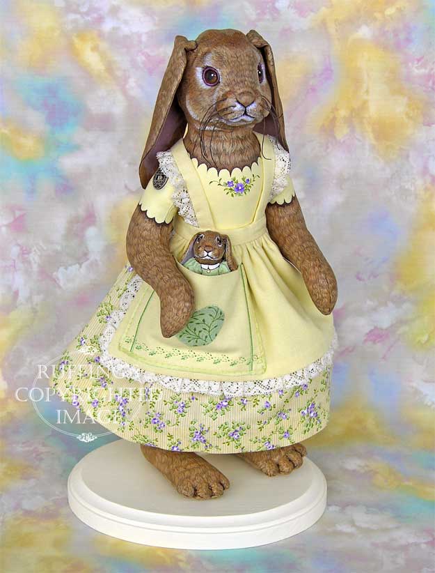 Beatrice and Beulah, Original One-of-a-kind Lop Bunny Rabbit Folk Art Dolls by Max Bailey and Elizabeth Ruffing