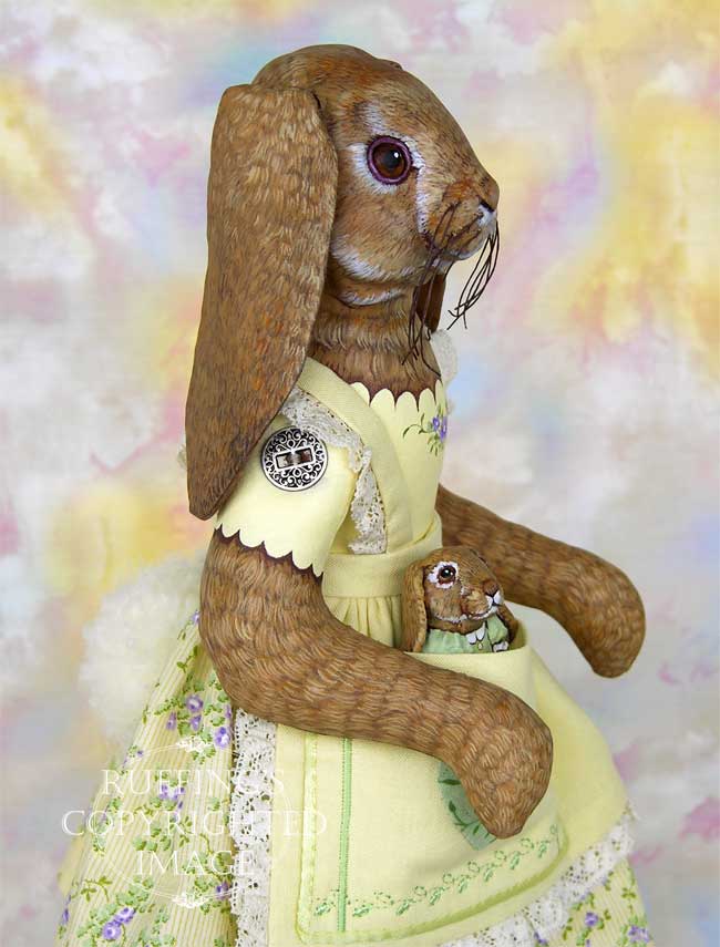 Beatrice and Beulah, Original One-of-a-kind Lop Bunny Rabbit Folk Art Dolls by Max Bailey and Elizabeth Ruffing