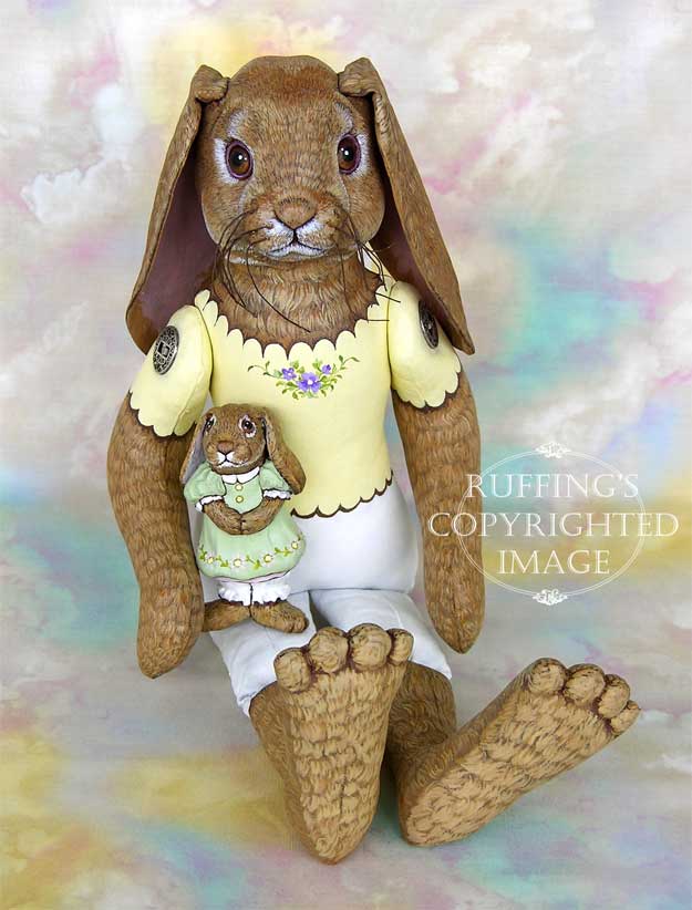 Beatrice and Beulah Original One of a kind Lop Bunny Rabbit Folk