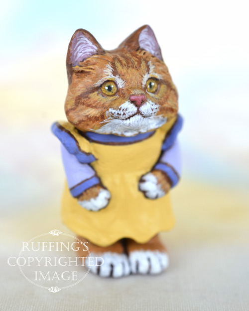 Brandy, Original One-of-a-kind Dollhouse-sized Ginger Tabby Kitten by Max Bailey