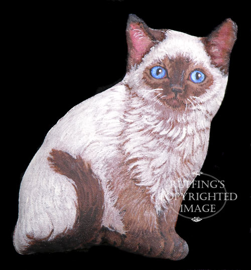 Bridget, Original One-of-a-kind Siamese Kitten Folk Art Dolls by Max Bailey