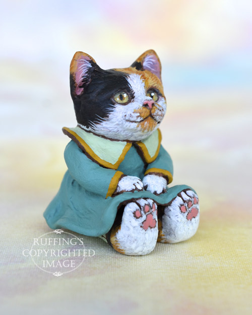Callie, Original One-of-a-kind Dollhouse-sized Calico Kitten by Max Bailey