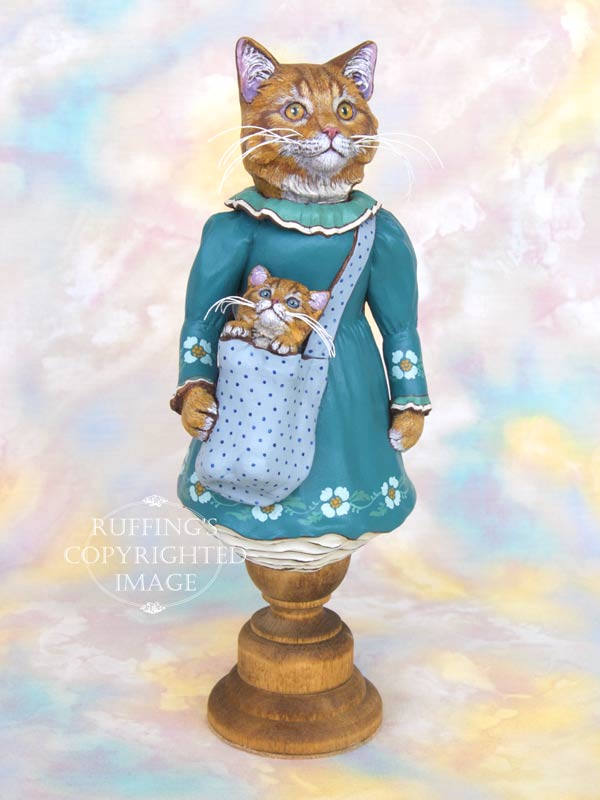 Catherine and Chester, Ginger Tabby Maine Coon Original One-of-a-kind Art Doll Figurine by Max Bailey