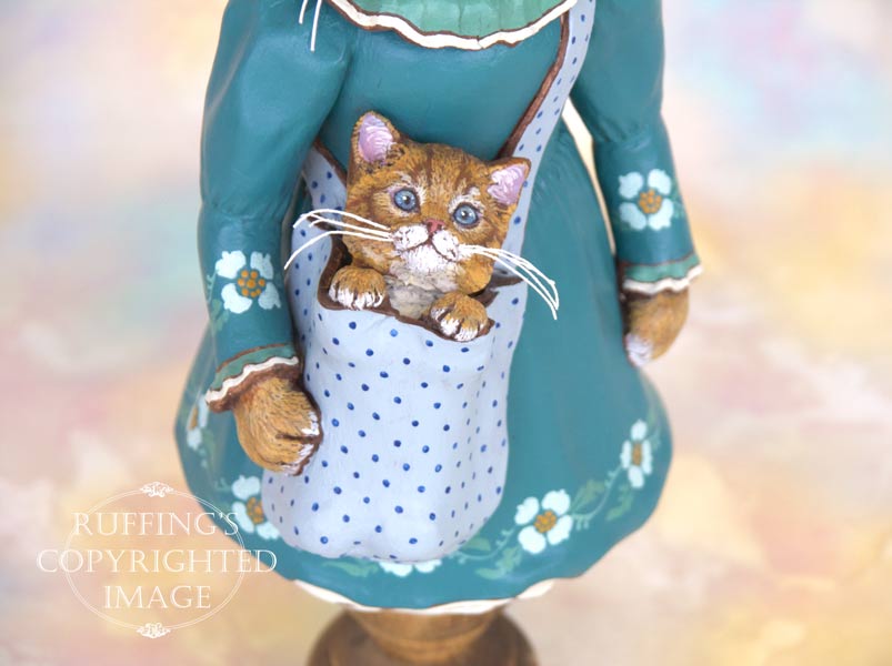 Catherine and Chester, Ginger Tabby Maine Coon Original One-of-a-kind Art Doll Figurine by Max Bailey