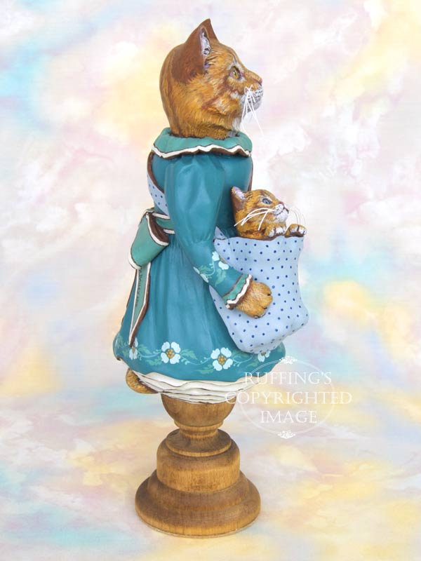 Catherine and Chester, Ginger Tabby Maine Coon Original One-of-a-kind Art Doll Figurine by Max Bailey