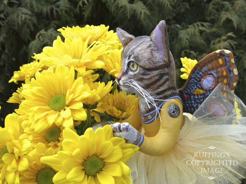 Celeste the Pixie Kitten, Original One-of-a-kind Tabby Cat Fairy Art Doll by Max Bailey and Elizabeth Ruffing