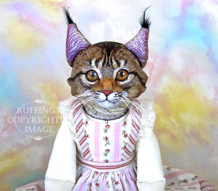 Chelsea the Maine Coon Cat, Original One-of-a-kind Folk Art Doll by Max Bailey and Elizabeth Ruffing