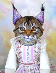 Chelsea the Maine Coone Original One-of-a-kind Folk Art Cat Doll by Max Bailey and Elizabeth Ruffing