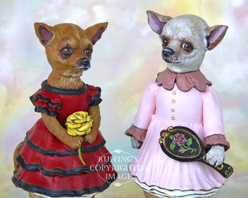 Trina the Chihuahua, Original One-of-a-kind Folk Art Dog Doll Figurine by Max Bailey