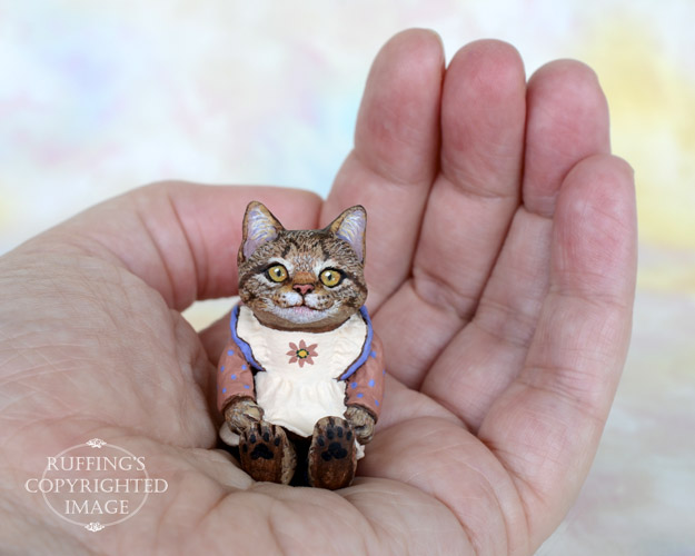 Cinnamon, Original One-of-a-kind Miniature Tabby Kitten Art Doll by Max Bailey