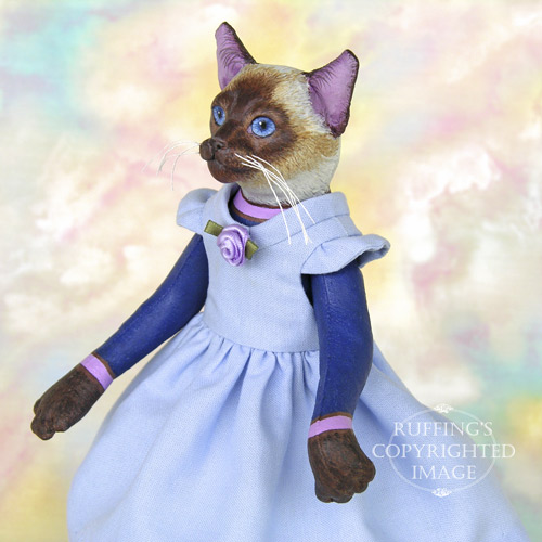 Cleo, Original One-of-a-kind Siamese Cat Art Doll by Max Bailey