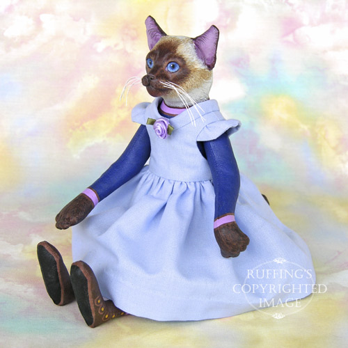Cleo, Original One-of-a-kind Siamese Cat Art Doll by Max Bailey