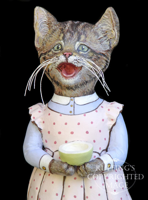 Crybaby, Original One-of-a-kind Tabby Kitten Folk Art Doll Figurine by Max Bailey