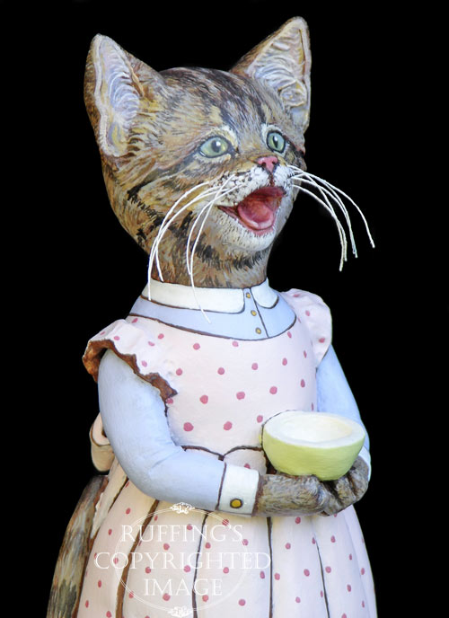 Crybaby, Original One-of-a-kind Tabby Kitten Art Doll Figurine by Max Bailey