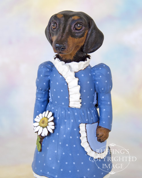 Daisy the Dachshund, Original One-of-a-kind Dog Doll Figurine by Max Bailey