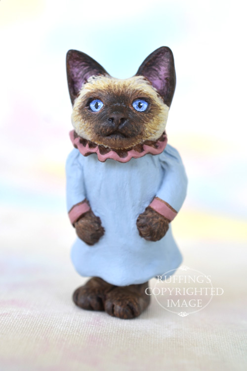 Daphne, Original One-of-a-kind Dollhouse-sized Siamese Kitten Art Doll by Max Bailey