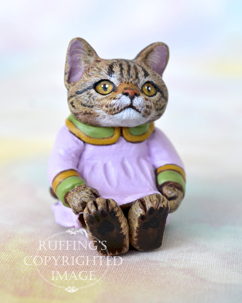 Darlene, Original One of a kind Dollhouse sized Tabby Cat by Max