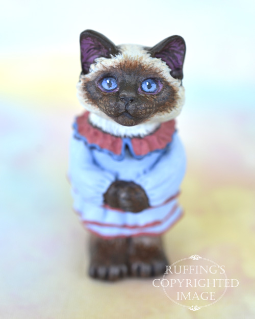  Eileen, miniature Ragdoll cat art doll, handmade original, one-of-a-kind kitten by artist Max Bailey