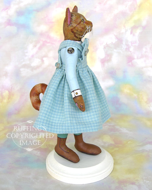 Eloise the Ginger Tabby Cat, Original One of a kind Folk Art Cat Doll