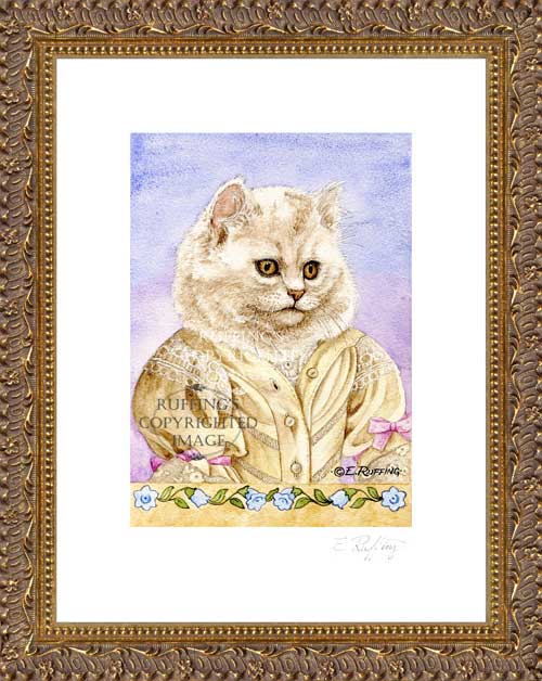 "Elenora ER36 by Elizabeth Ruffing Champagne Kitten Print Framed