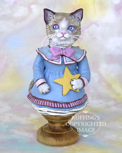Felicity the Ragdoll Kitten, Original One-of-a-kind Folk Art Doll Figurine by Max Bailey