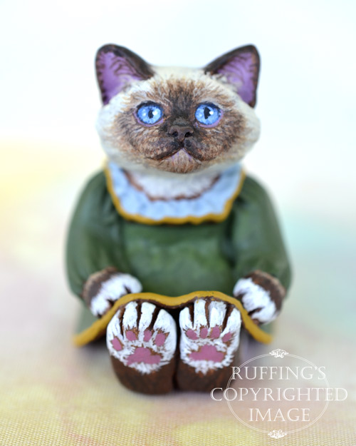 Miniature Original Himalayan Cat Art Doll Kitten Figurine, Maura