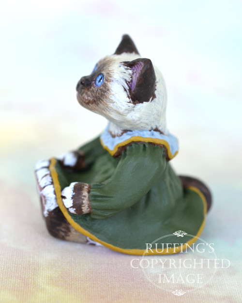 Francesca, miniature Birman cat art doll, handmade original, one-of-a-kind kitten by artist Max Bailey