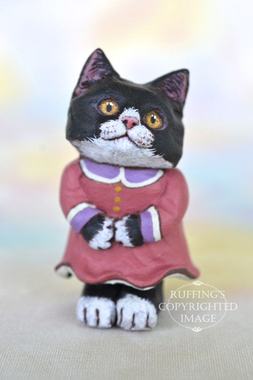 Francine, Original One of a kind Dollhouse sized Tuxedo Cat by Max