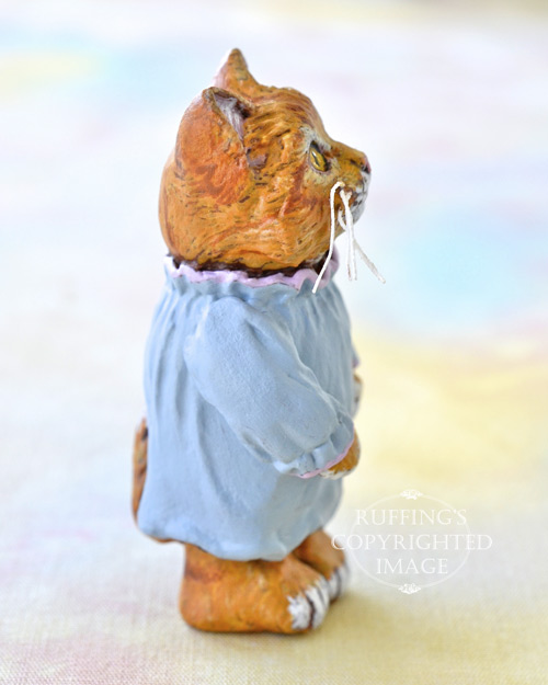 Ginnie, Original One-of-a-kind Dollhouse-sized Ginger Tabby Kitten Art Doll by Max Bailey