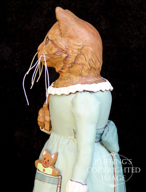 Ginnie, Original One-of-a-kind Ginger Tabby Cat Folk Art Doll Figurine by Max Bailey