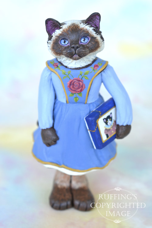 Aunt Helen, miniature Ragdoll cat art doll, handmade original, one-of-a-kind cat by artist Max Bailey