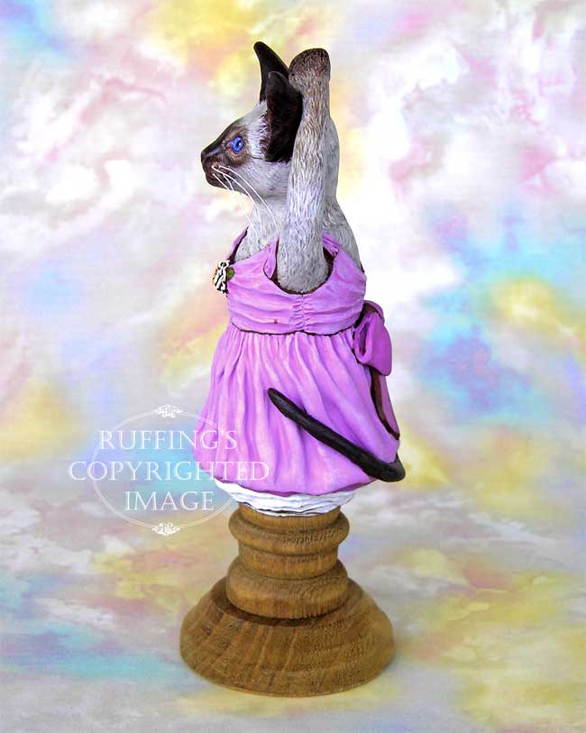 Jazzie the Siamese Ballerina, Original One-of-a-kind Folk Art Cat Doll Figurine by Max Bailey