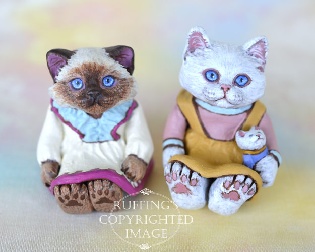 Juliette, miniature Ragdoll cat art doll, handmade original, one-of-a-kind kitten by artist Max Bailey