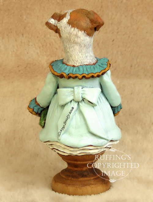 Kelly the Jack Russell Terrier, Original One-of-a-kind Folk Art Dog Doll Figurine by Max Bailey