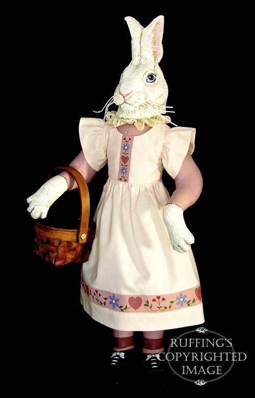 Lila Lovebunny, Original One-of-a-kind Bunny Rabbit Folk Art Doll by Max Bailey