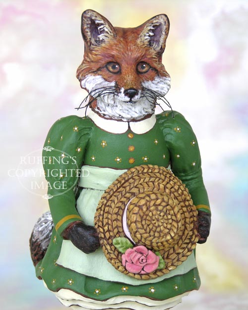 Loxie the Red Fox, Original One-of-a-kind Folk Art Doll Figurine by Max Bailey