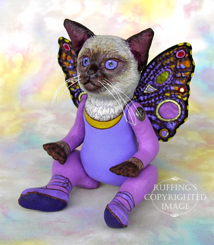 Luna the Pixie Kitten, Original One-of-a-kind Siamese Folk Art Cat Doll by Max  Bailey and Elizabeth Ruffing - Ruffing's Artist Dolls and Toys