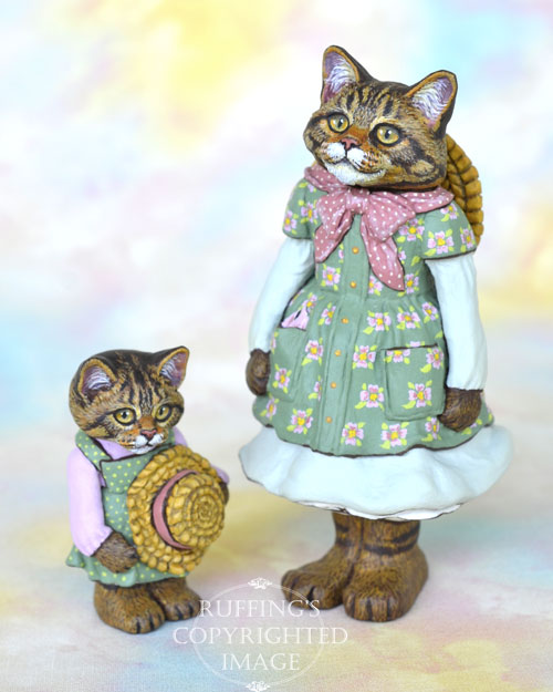 Mandalee, miniature Maine Coon cat art doll, handmade original, one-of-a-kind cat by artist Max Bailey