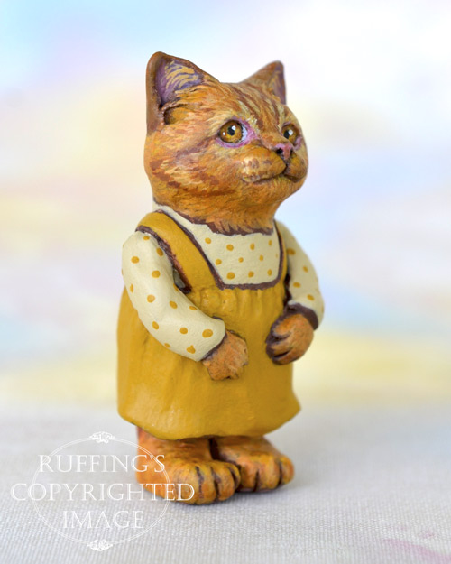 Marigold, Original One-of-a-kind Dollhouse-sized Ginger Tabby Kitten Art Doll by Max Bailey