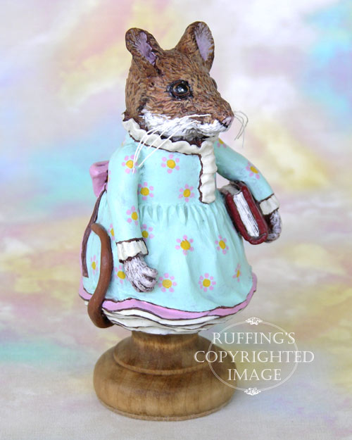 Marla Mouse, Original One-of-a-kind Brown Mouse Folk Art Doll Figurine by Max Bailey