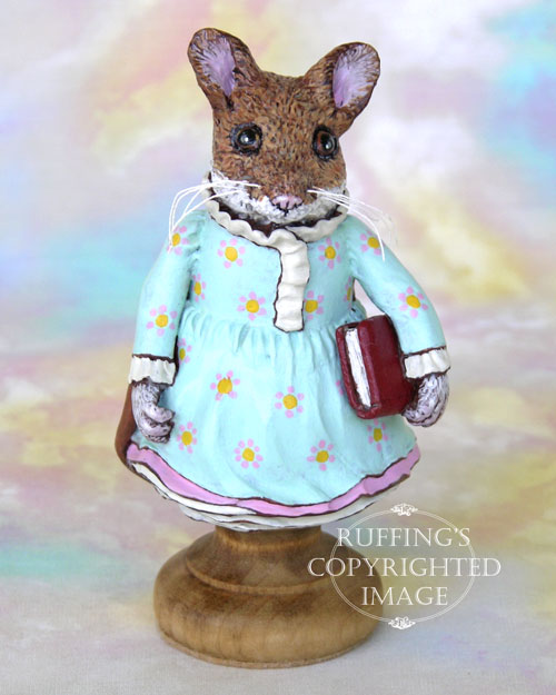 Marla Mouse, Original One-of-a-kind Brown Mouse Folk Art Doll Figurine by Max Bailey