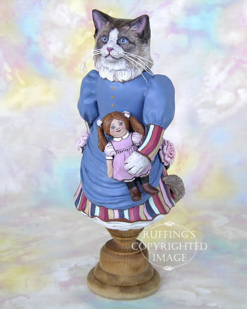Maryanne the Ragdoll Cat, Original One-of-a-kind Folk Art Doll Figurine by Max Bailey