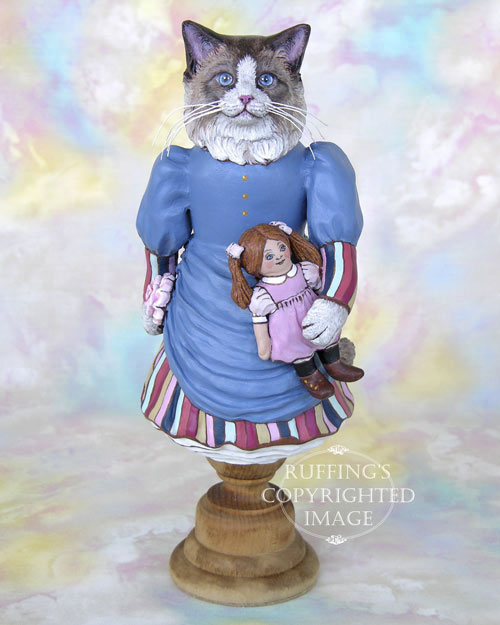 Maryanne the Ragdoll Cat, Original One-of-a-kind Folk Art Doll Figurine by Max Bailey