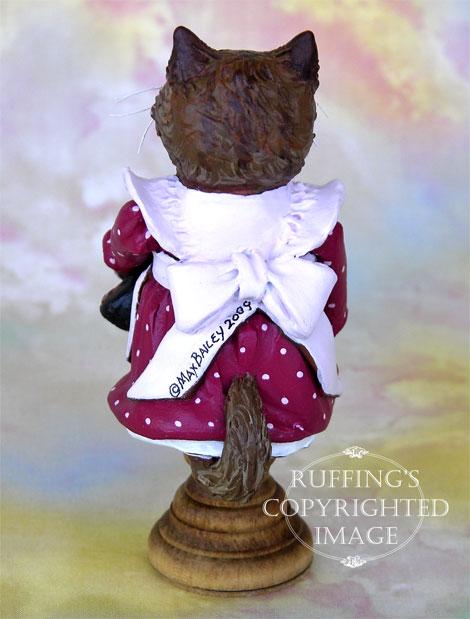 Claudia the Maine Coon Kitten, Original Folk Art Cat Doll Figurine by Max Bailey