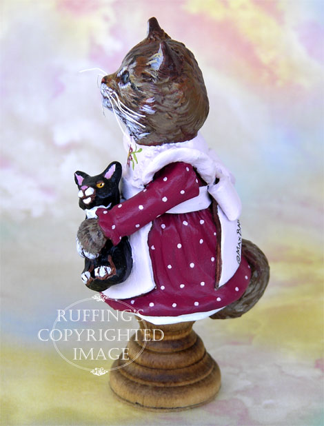 Claudia the Maine Coon Kitten, Original Folk Art Cat Doll Figurine by Max Bailey